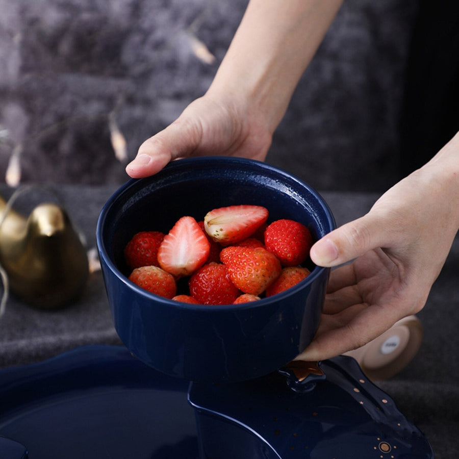 Night Sky Rotatable Ceramic Snack Plate - Image 2