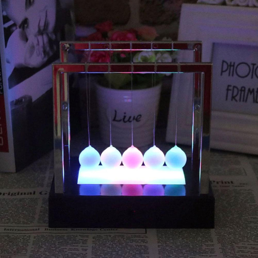 Newtons Cradle Led Colorful Science Toy - Image 8