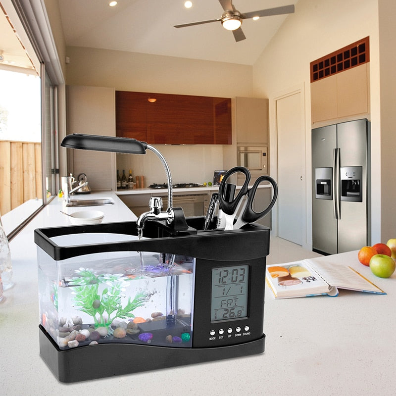 LCD Clock Mini Fish Tank Aquarium - Image 6