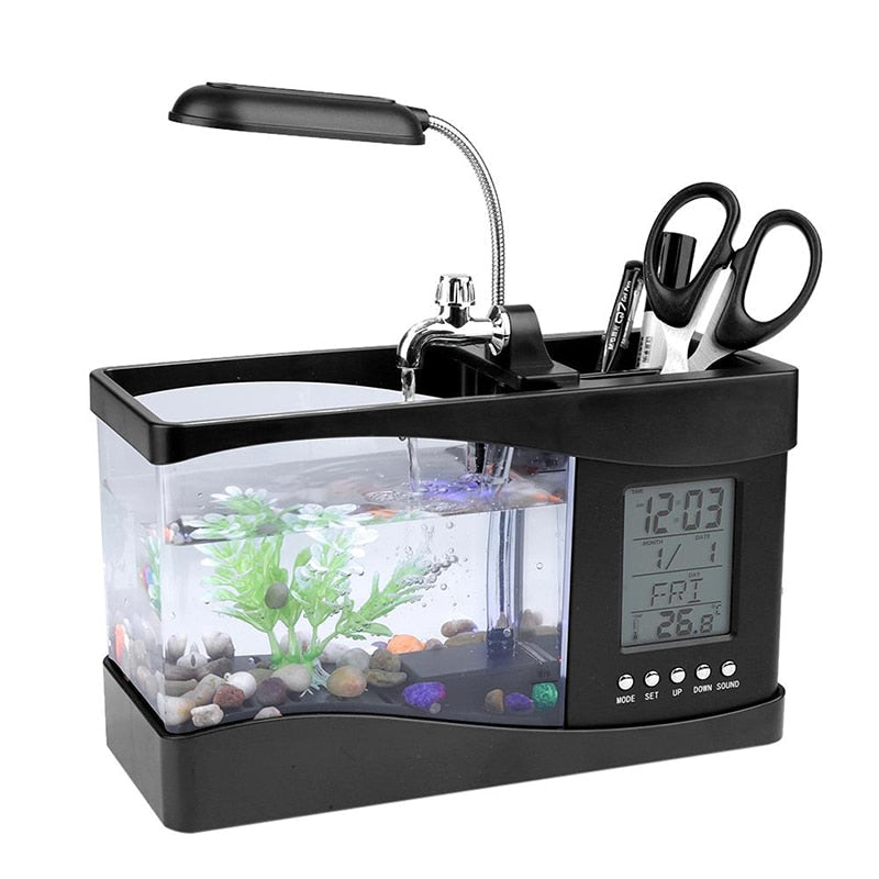 LCD Clock Mini Fish Tank Aquarium - Image 9