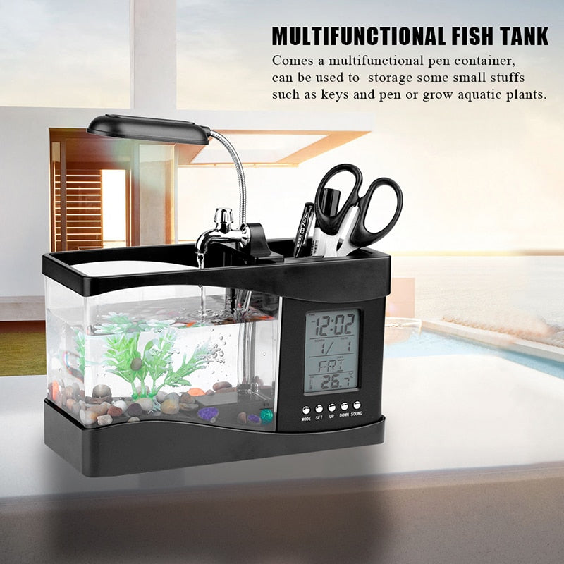 LCD Clock Mini Fish Tank Aquarium - Image 4