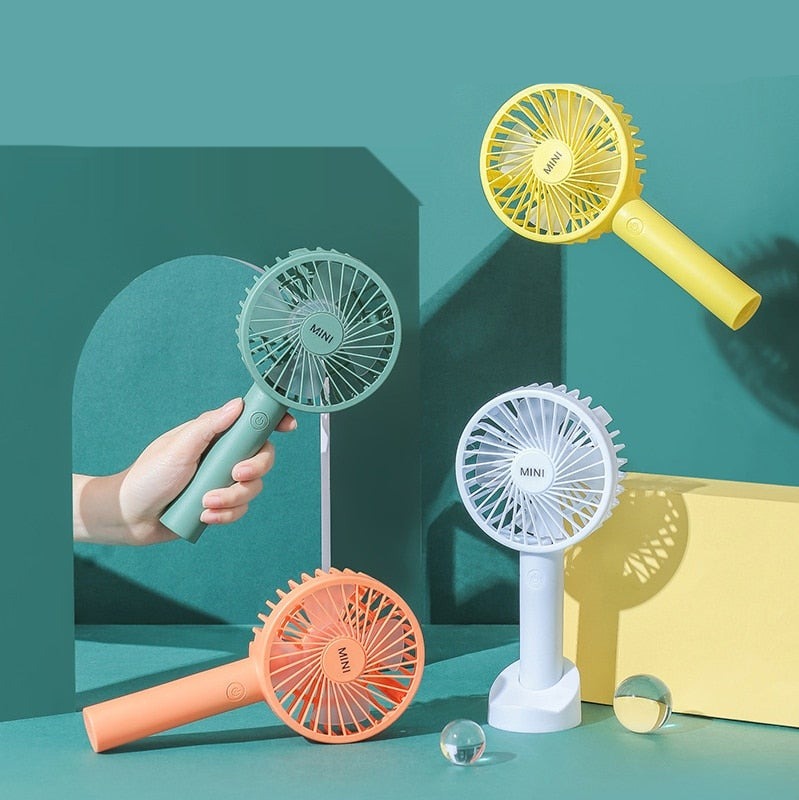 Phone Holder Mini Handheld Fan - Image 0