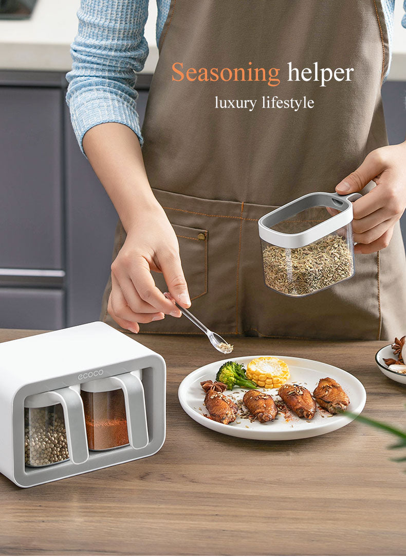 Wall Mount Multiple Grids Seasoning Organizer - Image 1