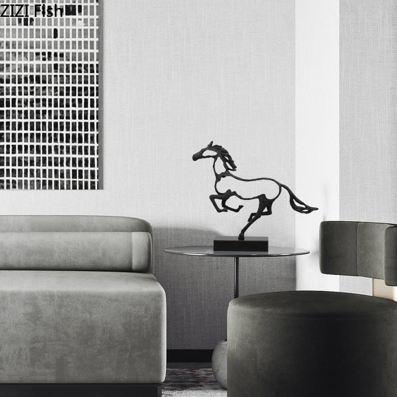 Minimalist Abstract Horse Sculpture Art Figurine - Image 0