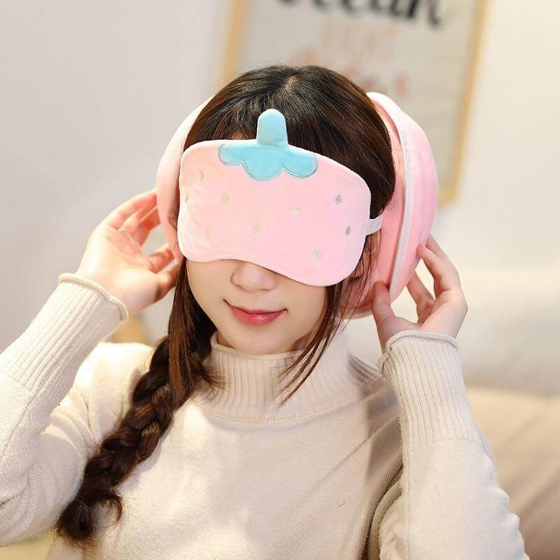 Sweet Fruits Plush Sleeping Eye Mask Bag - Image 7