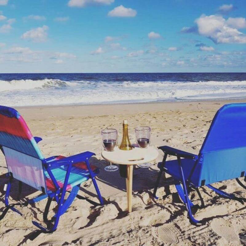 Outdoor Foldable Wood Wine Table - Image 7
