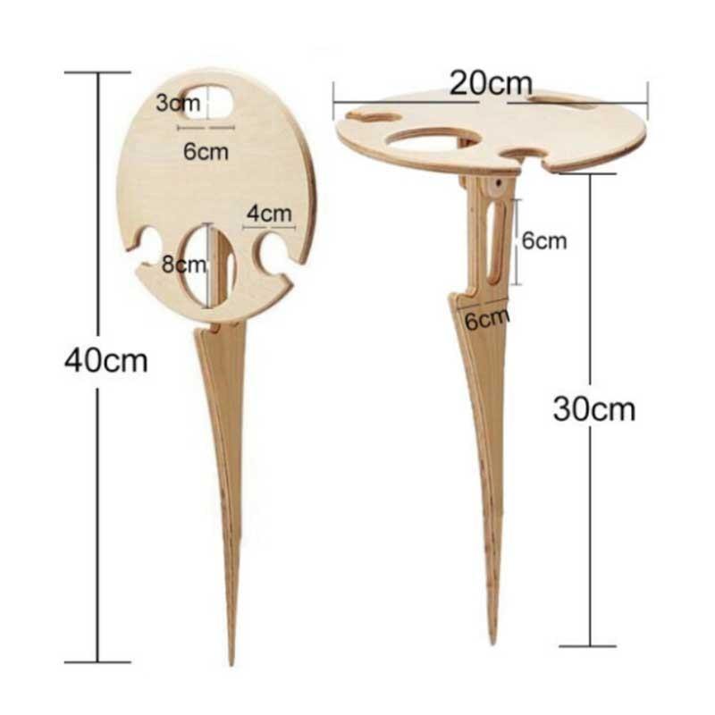 Outdoor Foldable Wood Wine Table - Image 8