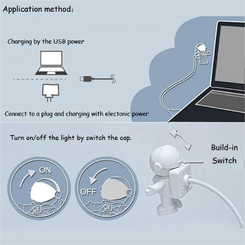USB Astronaut LED Book Night Light - Image 10