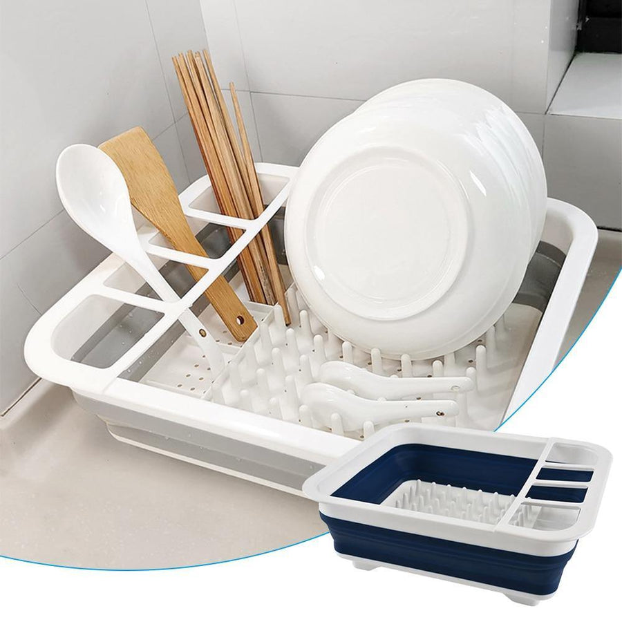 Foldable Kitchen Dish Drying Rack with Drainer - Image 5