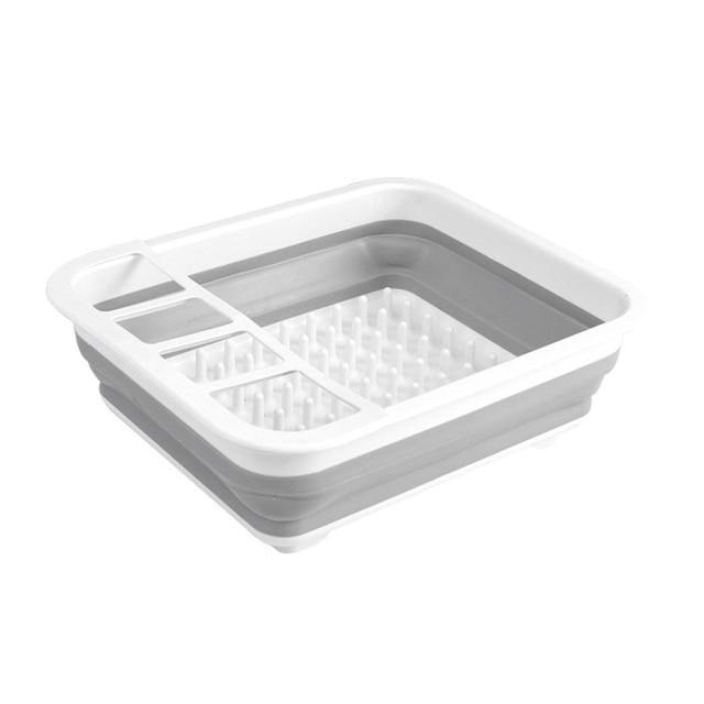 Foldable Kitchen Dish Drying Rack with Drainer - Image 3