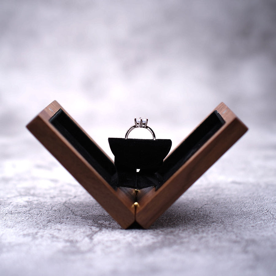 Unique Elegant Wooden Ring Box - Image 0