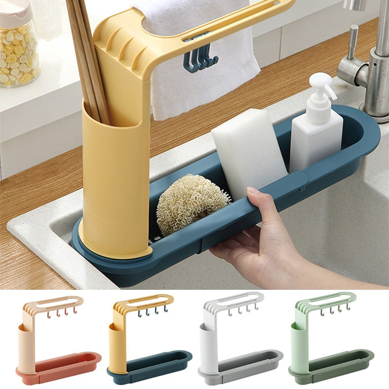 Adjustable Shelf Drain Rack Kitchen Organizer - Image 9