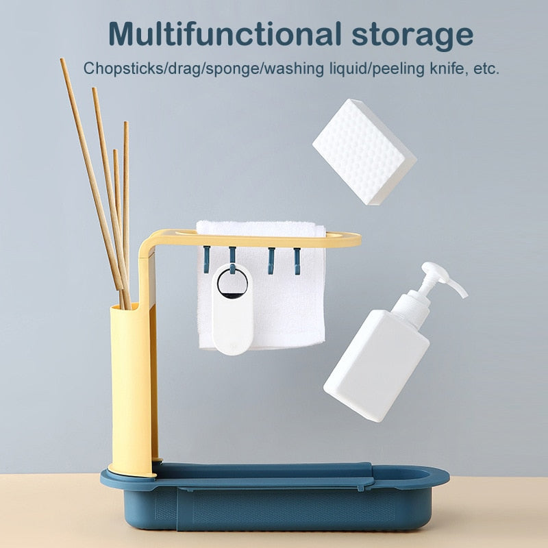 Adjustable Shelf Drain Rack Kitchen Organizer - Image 4