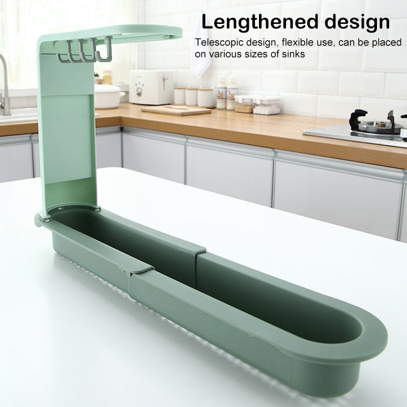 Adjustable Shelf Drain Rack Kitchen Organizer - Image 7