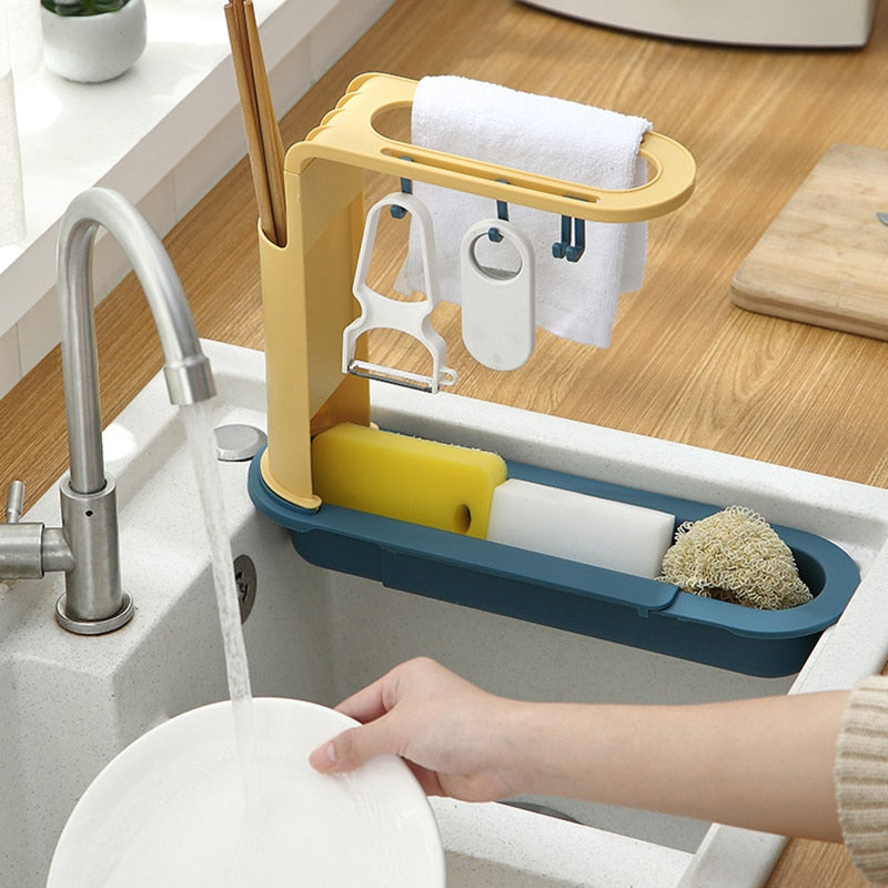 Adjustable Shelf Drain Rack Kitchen Organizer - Image 8