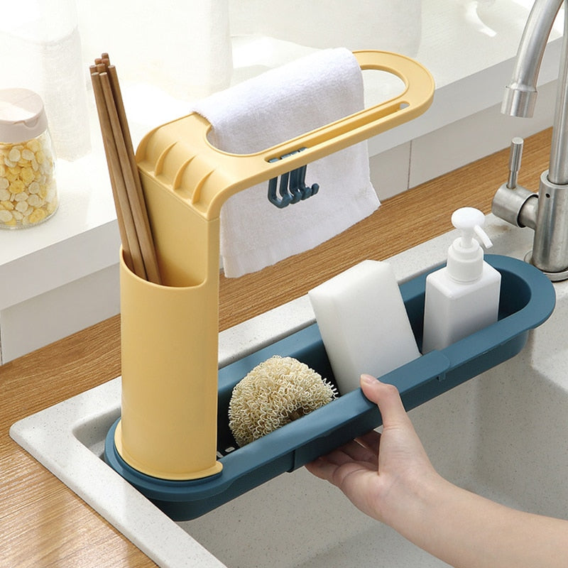 Adjustable Shelf Drain Rack Kitchen Organizer - Image 6