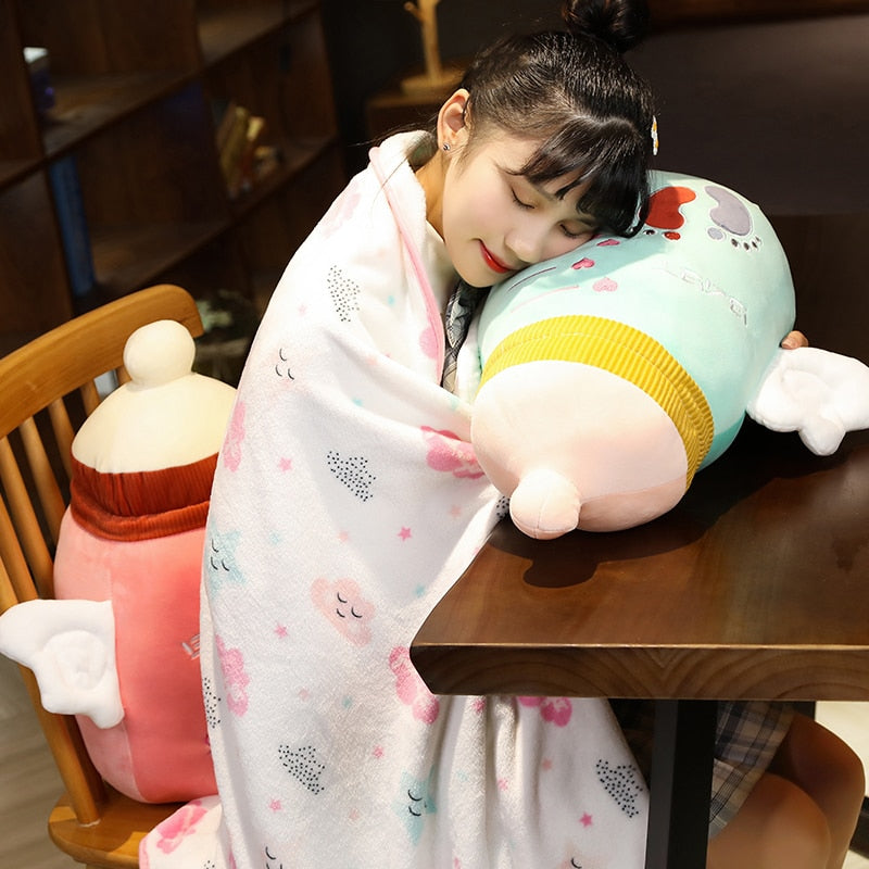 Colorful Cartoon Plush Cozy Pillow Blanket - Image 13