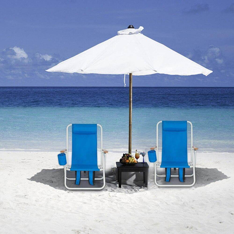 Folding Beach Chair With Adjustable Headrest - Image 1