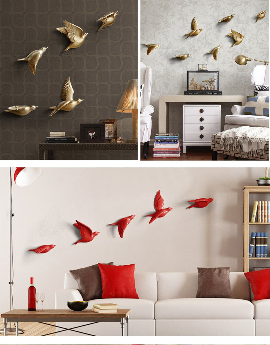 Free Flying Birds Resin Wall Decor - Image 2