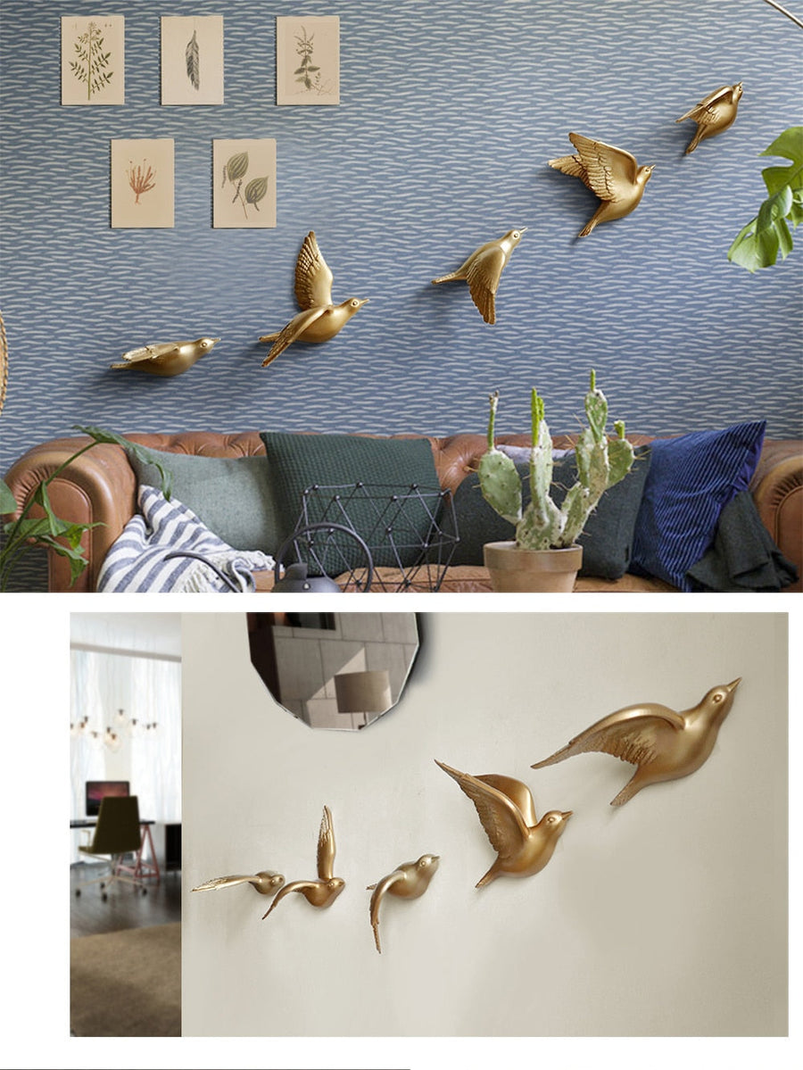 Free Flying Birds Resin Wall Decor - Image 4