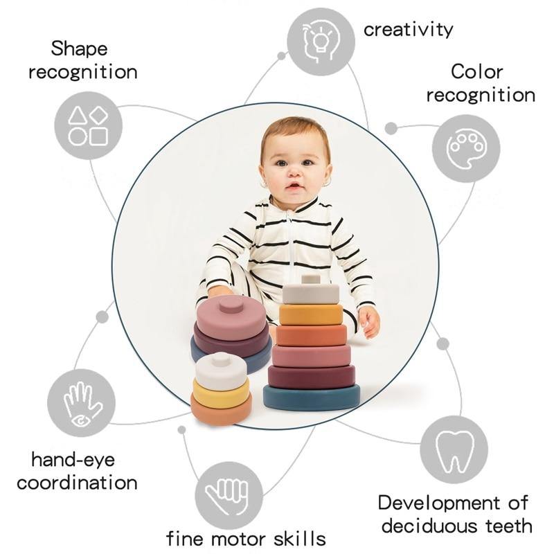 Baby Silicone Construction Stacking Smart Block Game - Image 16