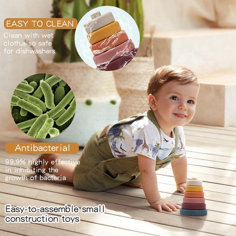 Baby Silicone Construction Stacking Smart Block Game - Image 6