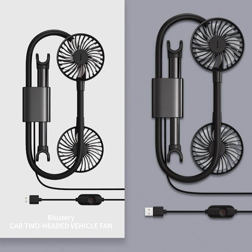 360 Degree Rotating Double Car Cooling Fan - Image 10