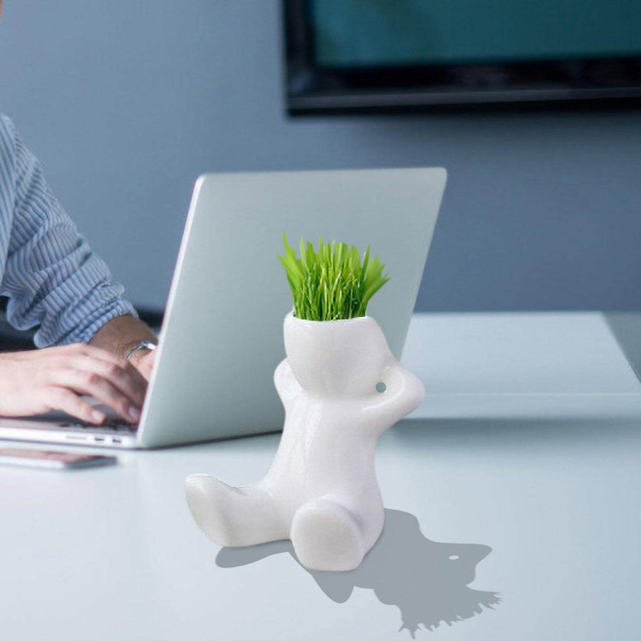 Ceramic Mini Grass Hair Pot - Image 0