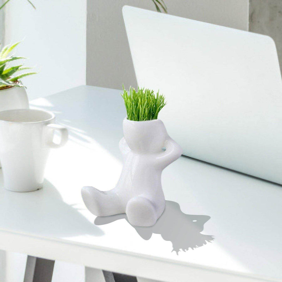 Ceramic Mini Grass Hair Pot - Image 6