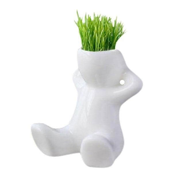 Ceramic Mini Grass Hair Pot - Image 2