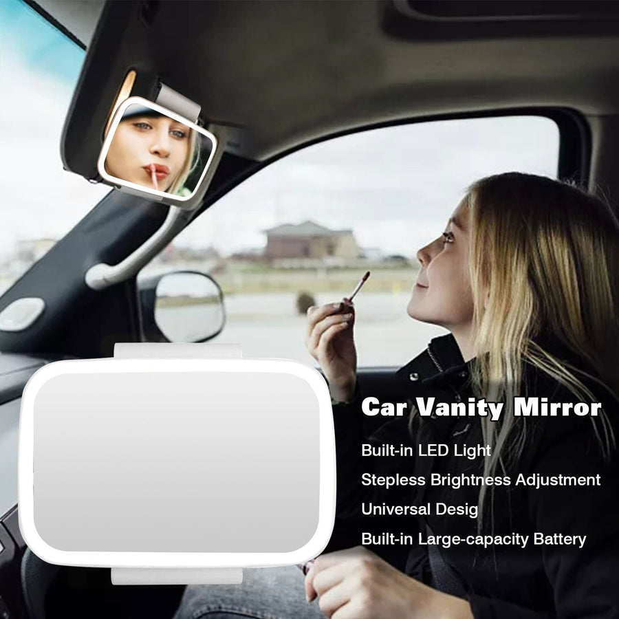 Universal LED Car Visor Makeup Mirror - Image 3