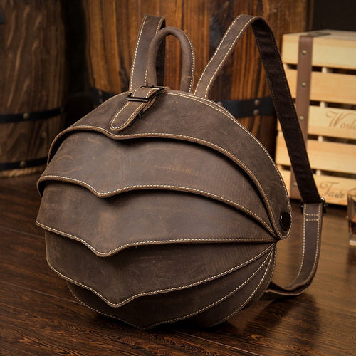 Handmade Leather Beetle Unisex Bag - Image 0