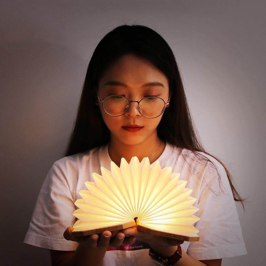 USB Rechargeable Retro Accordion Wooden LED Lamp - Image 2