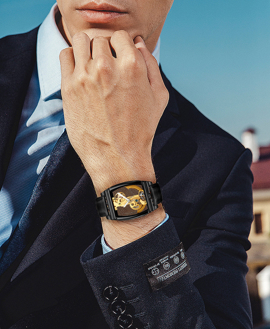 Elegant Self Winding Transparent Mechanical Men Watches - Image 1