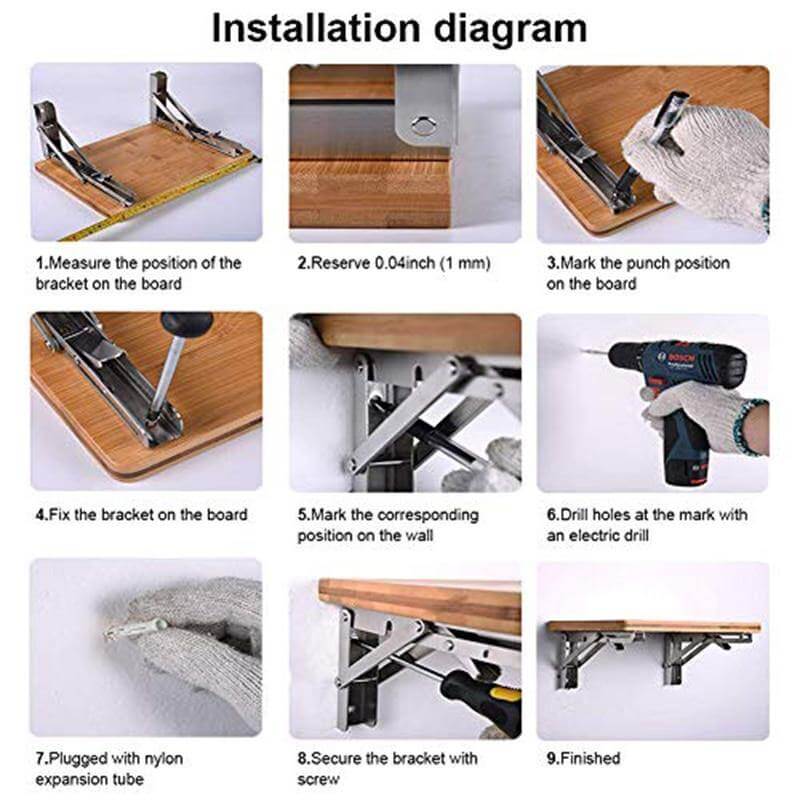 2PCS Triangle Folding Wall Mounted Shelf - Image 11