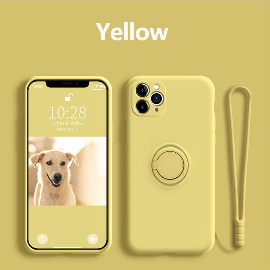 Silicone Case With Magnetic Ring Holder for iPhone - Image 1