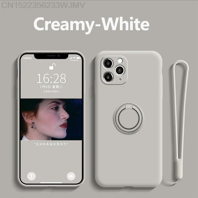Silicone Case With Magnetic Ring Holder for iPhone - Image 11
