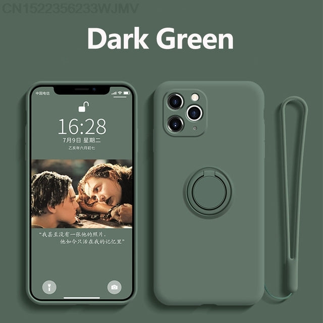 Silicone Case With Magnetic Ring Holder for iPhone - Image 8