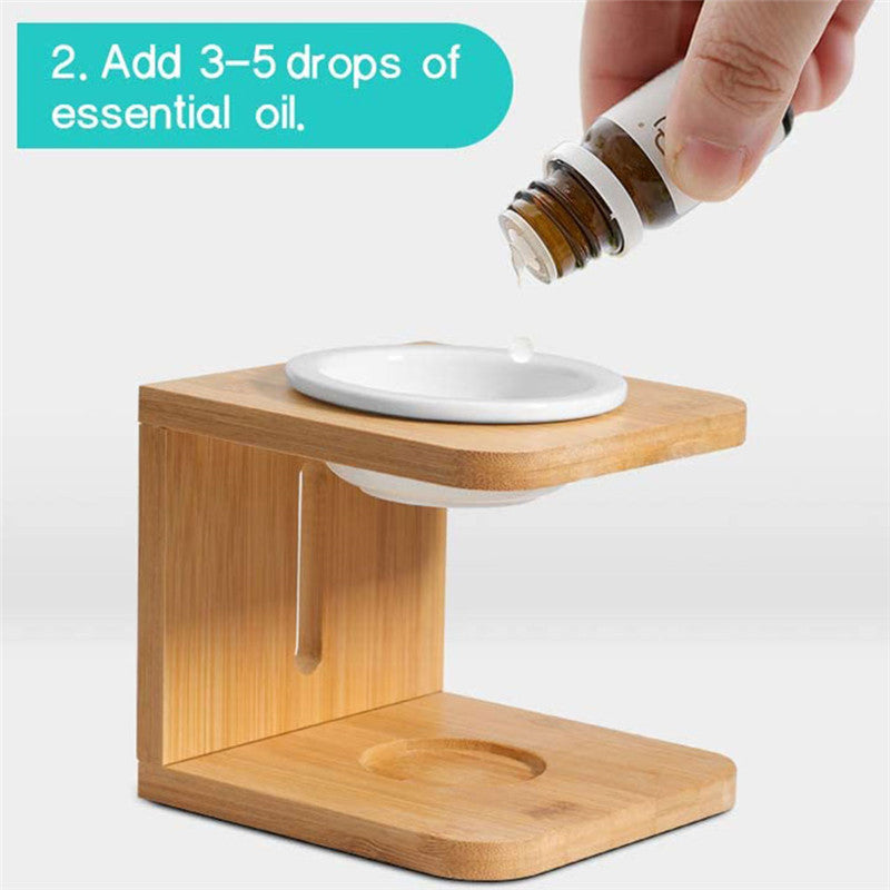 Natural Bamboo Candle Essential Oil Incense Burner - Image 6