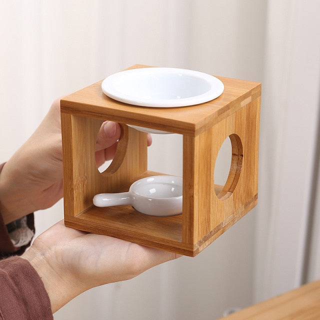Natural Bamboo Candle Essential Oil Incense Burner - Image 3