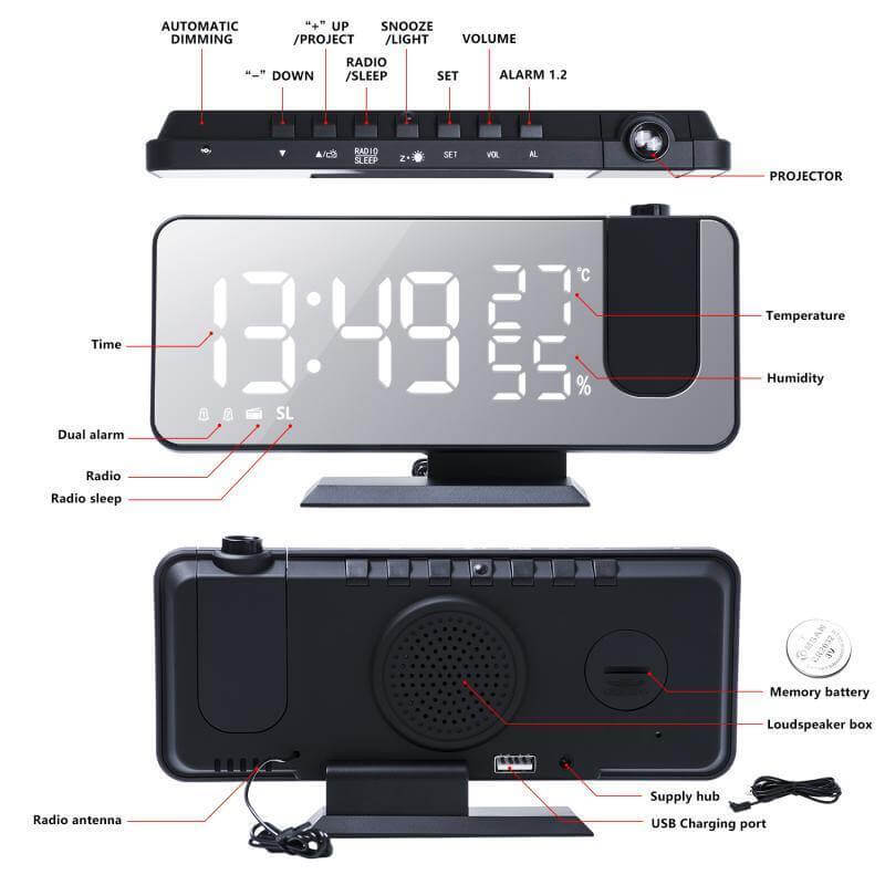 LED Digital Alarm Projection Clock - Image 6