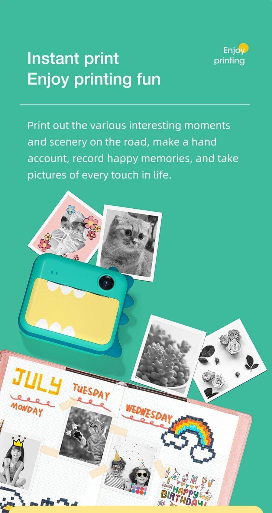 Pastel Instant Print Digital Camera Printer - Image 12