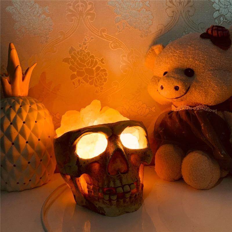 Skull Head Shaped Crystal Salt LED Night Light - Image 7