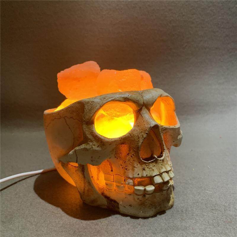 Skull Head Shaped Crystal Salt LED Night Light - Image 4