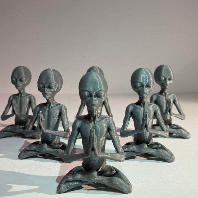 Meditating Alien Resin Garden Home Decor - Image 1