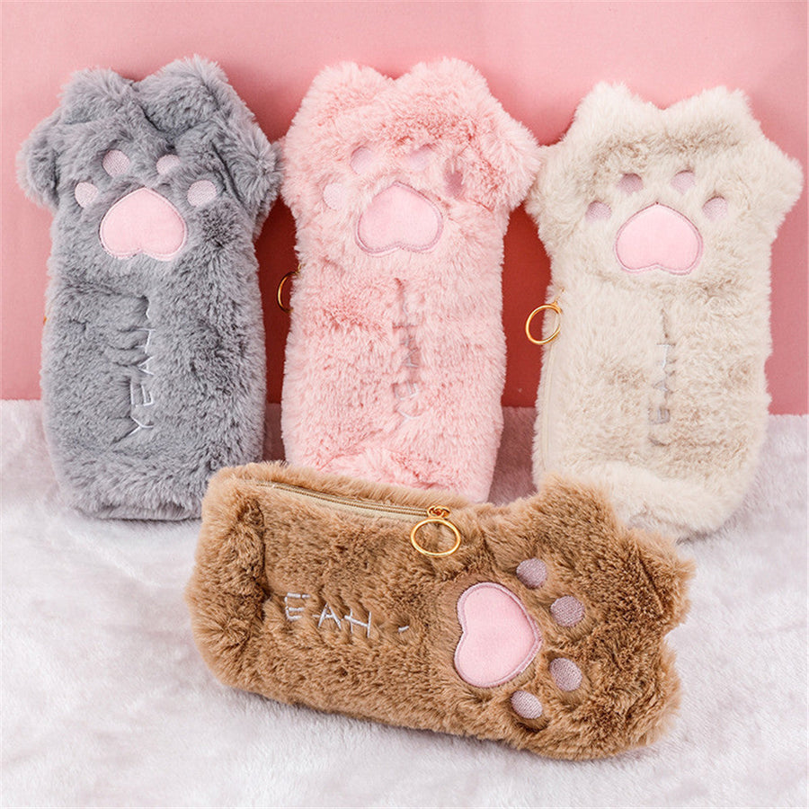 Cute Cat Paw Plush Pencil Bag - Image 7