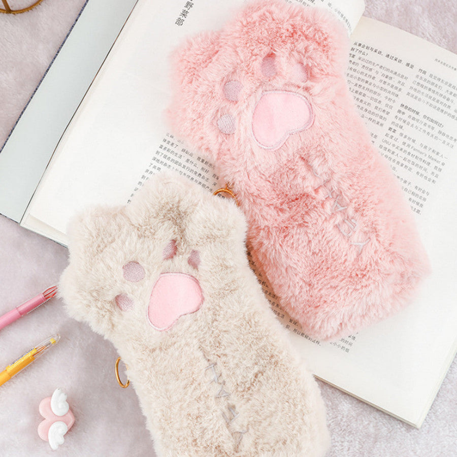 Cute Cat Paw Plush Pencil Bag - Image 11