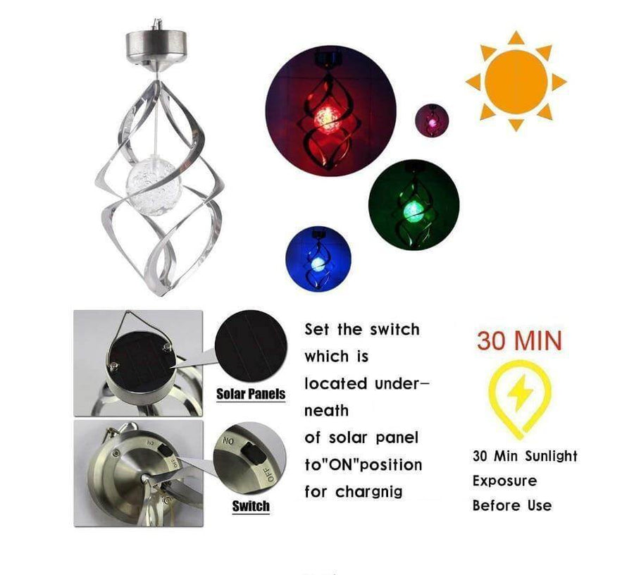 7-Colour Solar Changing LED Wind Chimes Light - Image 4