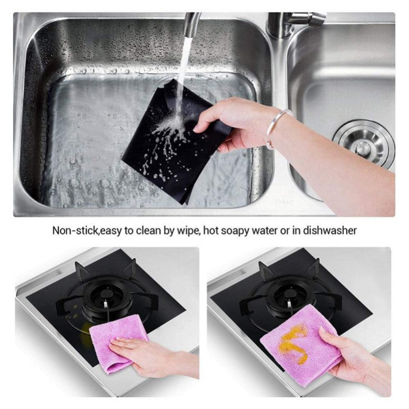 Reusable 4pcs Glass Fiber Gas Stove Covers - Image 7