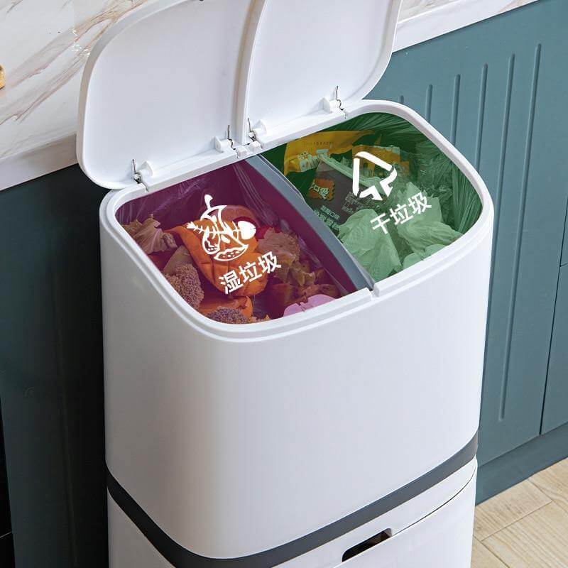 Large Double-Layer Garbage Can with Wheel - Image 2